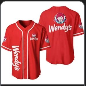 Wendy's Restaurant Red Baseball Jersey